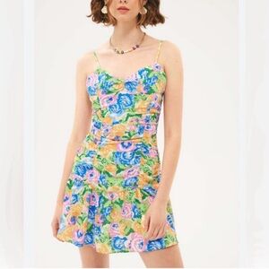 Zara colorful flower mini dress